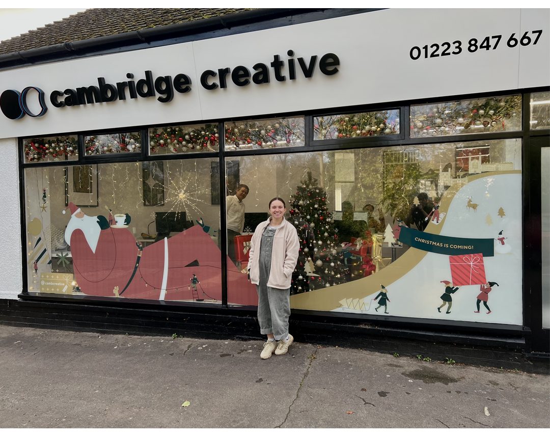 Cambridge Creative | Millie Outside CC Christmas Display